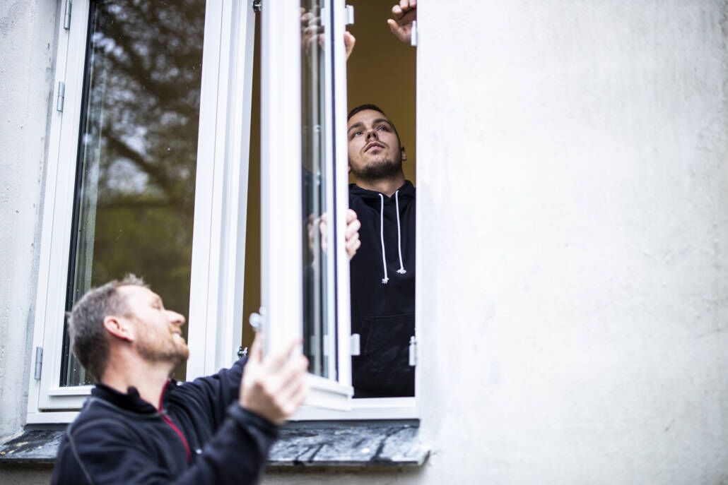 nye vinduer i forbindelse med totalrenovering af lejlighed