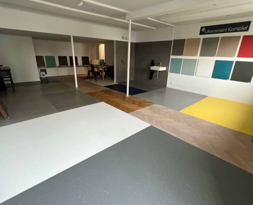 Kreativt gulvdesign i flere farver